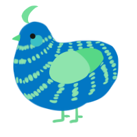 A sapphire and spring chicken with a bar pattern