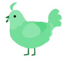 A spring chicken with a head pattern