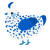 Porcelain, a white and ultramarine chicken with a speckle pattern