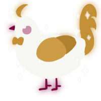 A white and gold chicken