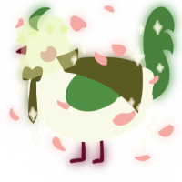 A white and viridian chicken
