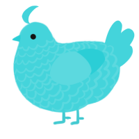 A aqua chicken with a lace pattern