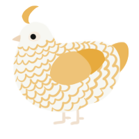 A white and honey chicken with a lace pattern