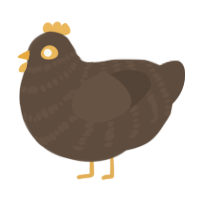 A bark chicken with a bar pattern