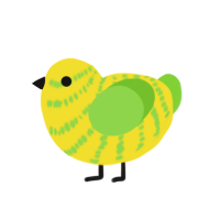 Radiation Poisoning, a yellow and grass chicken with a bar pattern