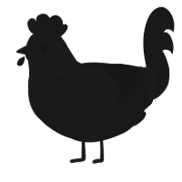 A sable chicken with a head pattern