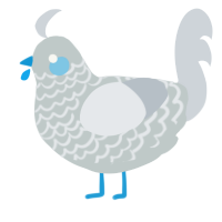 A silver and mist chicken with a lace pattern