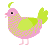 (unnamed), a pink and lime chicken with a lace pattern