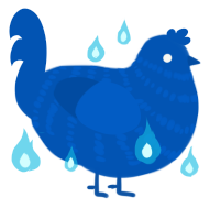 A ultramarine chicken with a bar pattern
