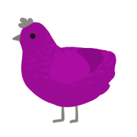 A plum chicken with a half-lace pattern