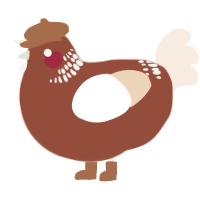 A russet and cream chicken with a neck-band pattern