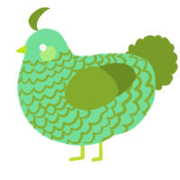 A spring and chartreuse chicken with a lace pattern