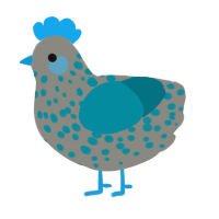 A ash and sea chicken with a speckle pattern