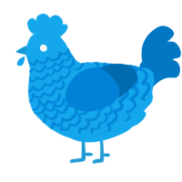 A sky and sapphire chicken with a lace pattern