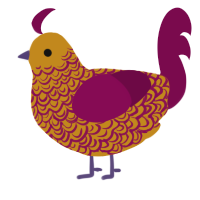 (unnamed), a ochre and wine chicken with a double-lace pattern