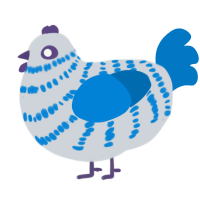 (unnamed), a mist and sapphire chicken with a bar pattern