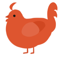 A vermilion chicken