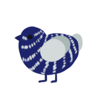 (unnamed), a navy and silver chicken with a bar pattern