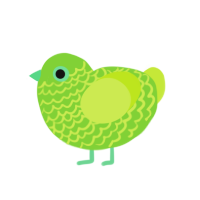 Lime, a grass and lime chicken with a lace pattern