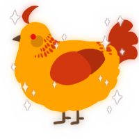 A gold and russet chicken with a neck-band pattern