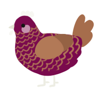 A wine and brown chicken with a lace pattern