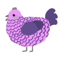 A lavender and overcast chicken with a lace pattern