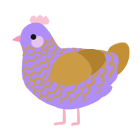 A lilac and gold chicken with a lace pattern