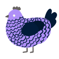 A lilac and tumblr chicken with a lace pattern