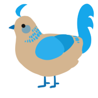 A beige and sky chicken with a neck-band pattern