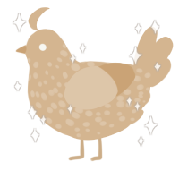 A beige chicken with a speckle pattern