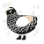 A black and cream chicken with a lace pattern