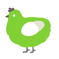 A grass and white chicken
