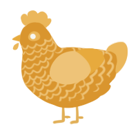 A orange and honey chicken with a lace pattern
