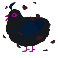 A sable and tumblr chicken with a speckle pattern