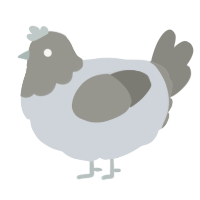 A mist and ash chicken with a head pattern