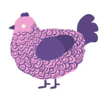 A pink and overcast chicken with a double-lace pattern