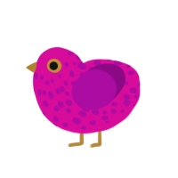 (unnamed), a fuchsia and plum chicken with a speckle pattern