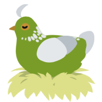 A chartreuse and mist chicken with a neck-speckle pattern
