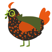 A mist and sky chicken with a speckle pattern