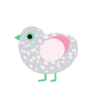 (unnamed), a mist and rose chicken with a speckle pattern