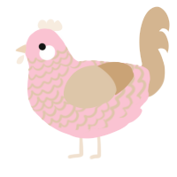 valentine, a rose and beige chicken with a lace pattern