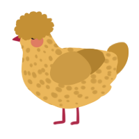 A honey and gold chicken with a speckle pattern