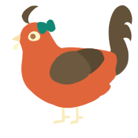 A vermilion and bark chicken