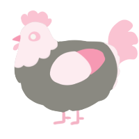 A ash and rose chicken with a head pattern