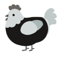 A sable and silver chicken with a head pattern