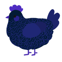A tumblr and navy chicken with a double-lace pattern