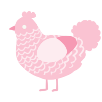 A rose chicken with a lace pattern