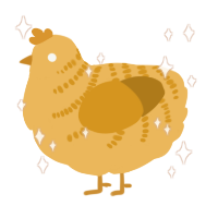A honey and ochre chicken with a half-bar pattern