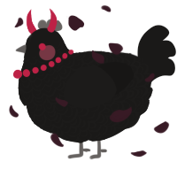 A sable chicken with a double-lace pattern
