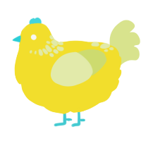 A yellow and lemon chicken with a neck-speckle pattern